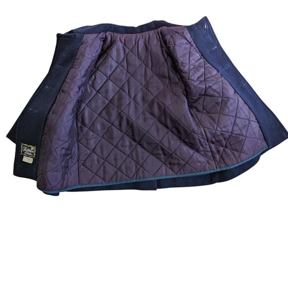 Vintage Wool Pea Coat 2T Navy Blue Nautical Preppy Classic Anchor Gold Button - Picture 4 of 11